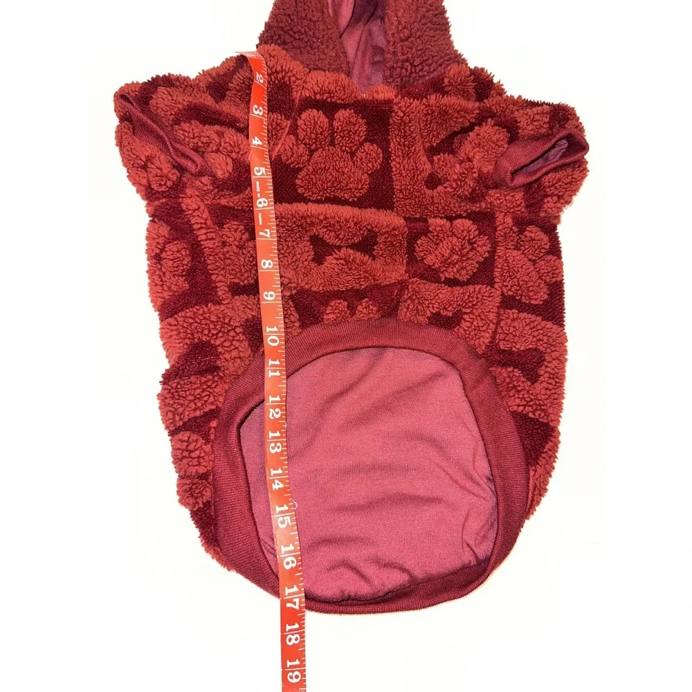 Koolaburra by UGG Dog Sweater Burgundy with Hoodie Large Soft Comfy Warm